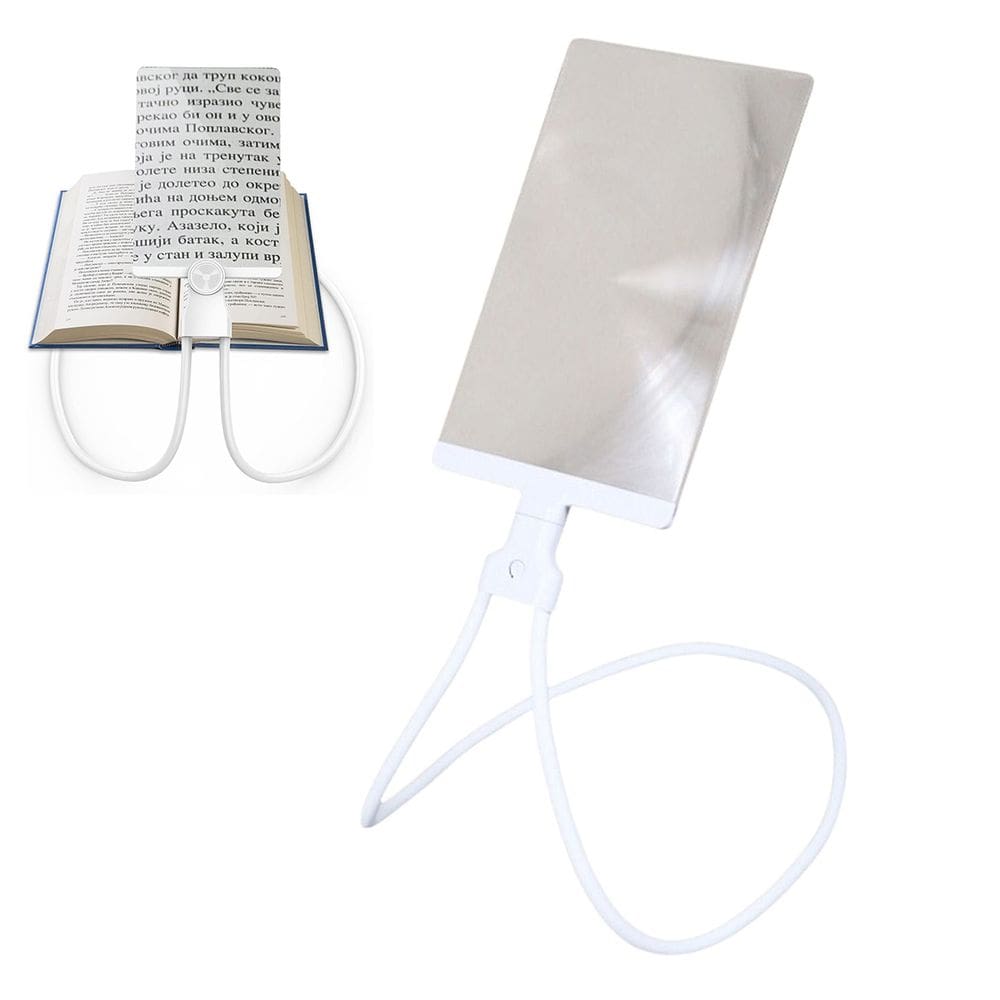Lupa de Pescoço Leitura Aumento 5x Haste Flexivel Maos Livres Apoio Mesa Trabalho Idoso Baixa Visao Vista Cansada Visualizaçao Ampla