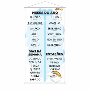 Banner Meses Do Ano + Estações + Dias Da Semana 120X65Cm