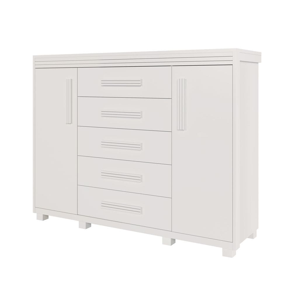 Cômoda Para Quarto Havana Linha Alta MDF Com 2 Porta 5 Gavet