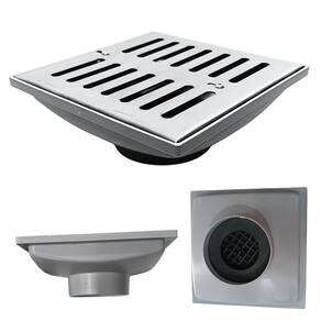 Ralo Anti Cheiro 20x20 Inox 304 com Abre Fecha Coletor Cinza Saída de 100mm