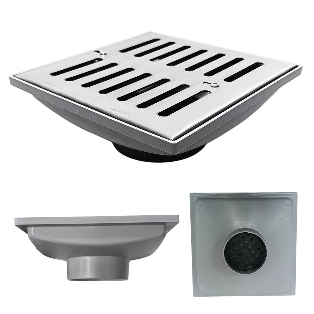 Ralo 20x20 Inox 304 com Abre Fecha Coletor Cinza Saída de 100mm