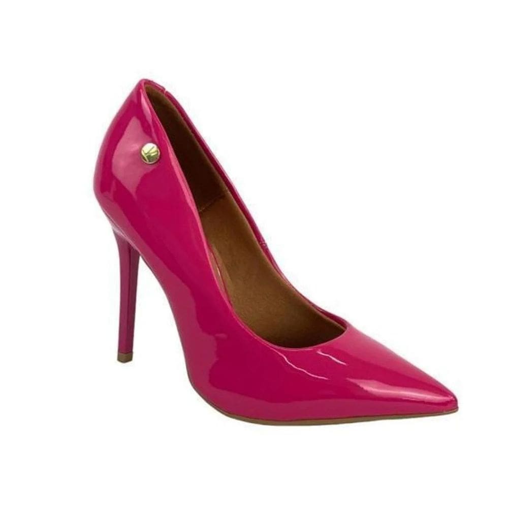 Sapato Scarpin Vizzano Social Salto Agulha Alto Bico Fino Verniz Feminino Pink