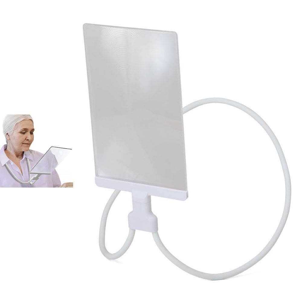 Lupa de Aumento 5x Pescoço Maos Livres Leitura Haste Flexivel Apoio Mesa Trabalho Idoso Baixa Visao Visualizaçao Ampla Vista Cansada
