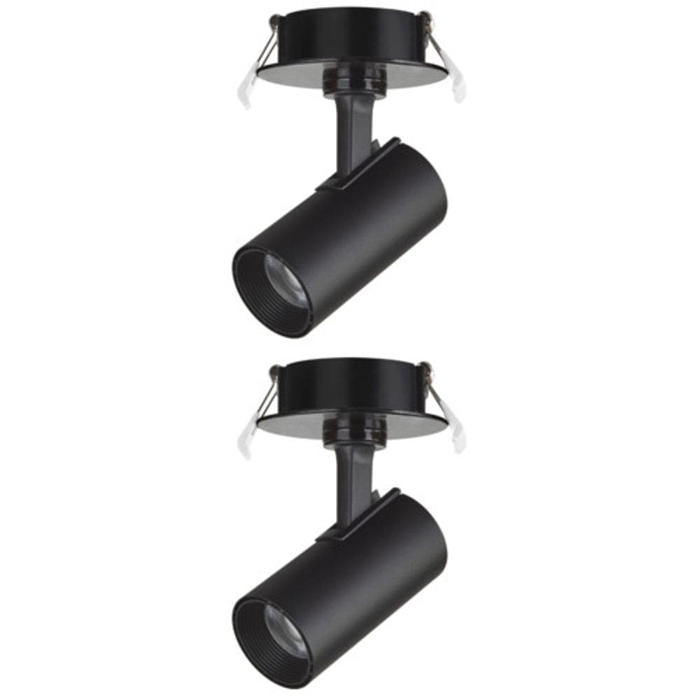 2 Spot Direcionável Embutir 12w Preto Bivolt 3000k Foxlux