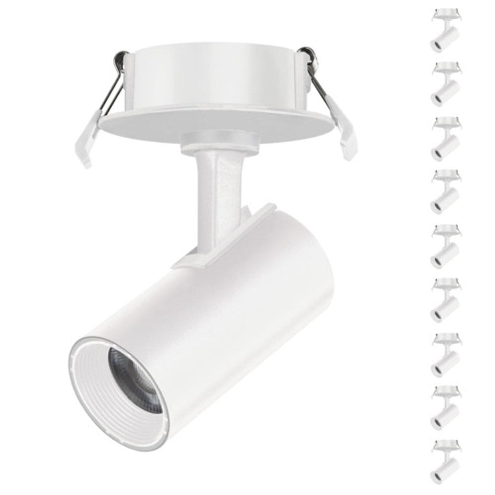 10 Spot Direcionável Embutir 12w Branco Bivolt 6500k Foxlux