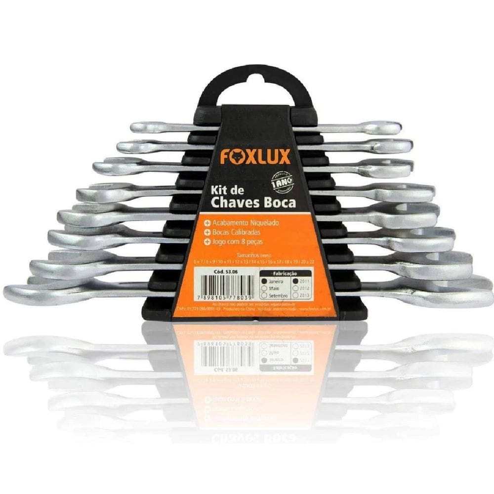 Jogo de Chave Fixa 6 a 22 mm 8 Peças Foxlux