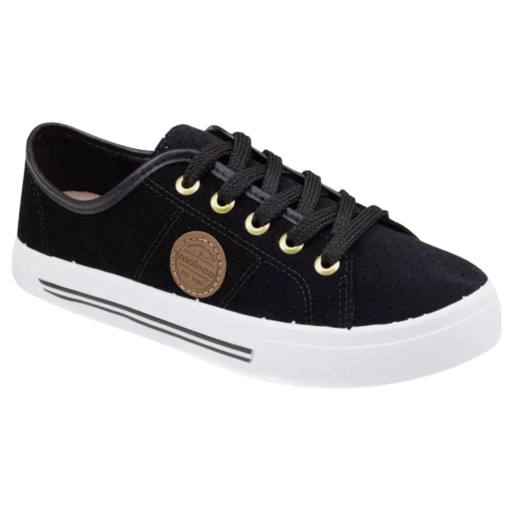 Tênis Moleca Feminino Casual Cadarço Preto