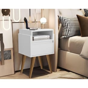 Mesa Cabeceira Luxo 1 Gaveta Pés Palito Yasmim Plus Cores