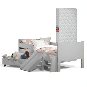 Mini Cama Infantil Montessoriana com Baú Bella + Colchão