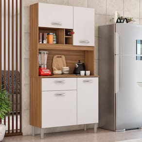 Cozinha Compacta 4 Portas 1 Gaveta Malta Demóbile Amendola Touch/Branco