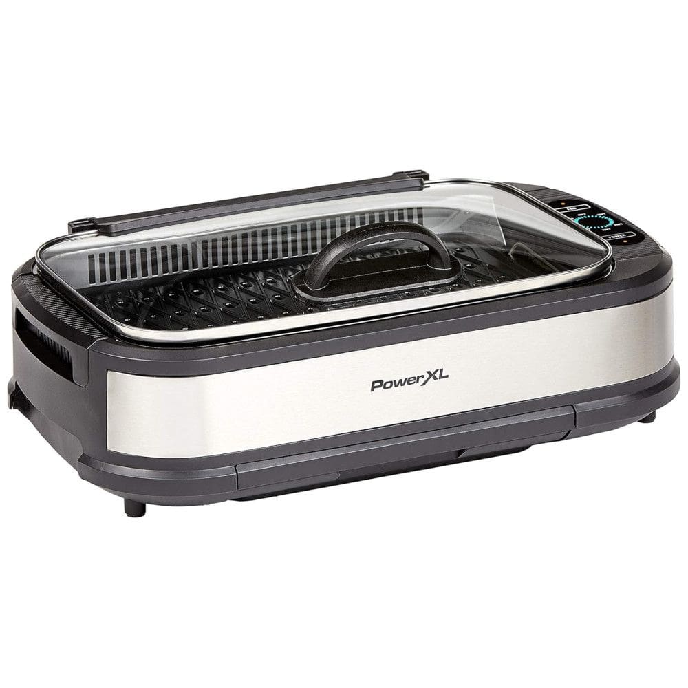 Churrasqueira Elétrica Serve até 4 Pessoas, Aço Inoxidável, 1200W, 110v, POWERXL PG 1500FDR, Prateado