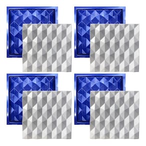 Kit 4 Formas 3d Abs - Hexágonos 30x30 cm Placa Gesso Cimento