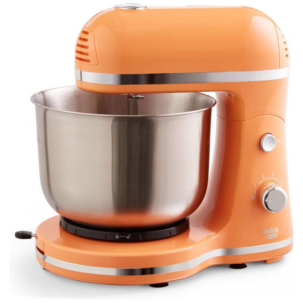 Delish by Batedeira Planetária Elétrica 3L com 5 Velocidades Aço Inoxidável 350W, 110v, DASH DCSM350GBOR02, Laranja