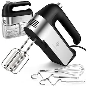 Batedeira de Mão Elétrica com Botão de Ejeção e 5 Velocidades, 110V 450W, LILPARTNER, Preta