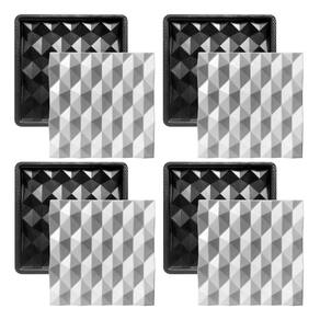 Kit 4 Formas 3d Abs - Hexágonos 30x30 cm Placa Gesso Cimento 1.5mm