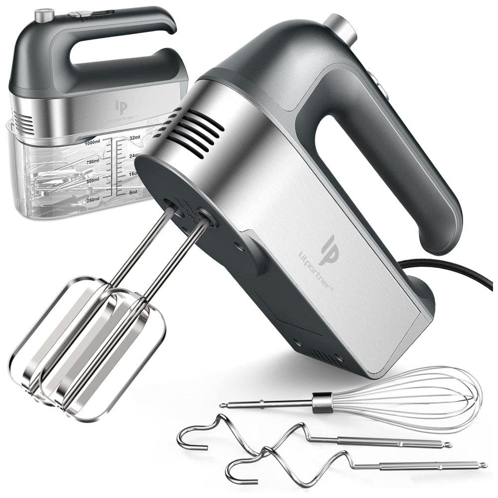 Batedeira de Mão Elétrica com Botão de Ejeção e 5 Velocidades, 110V 450W, LILPARTNER, Cinza