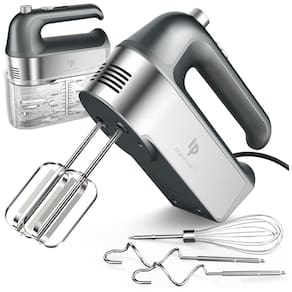 Batedeira de Mão Elétrica com Botão de Ejeção e 5 Velocidades, 110V 450W, LILPARTNER, Cinza