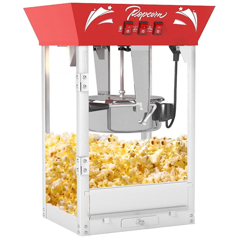 Máquina de Pipoca Comercial, Panela de 340g em Aço Inoxidável com Vidro Temperado, Deck de Aquecimento, 900W, Pipoqueira de Bancada para