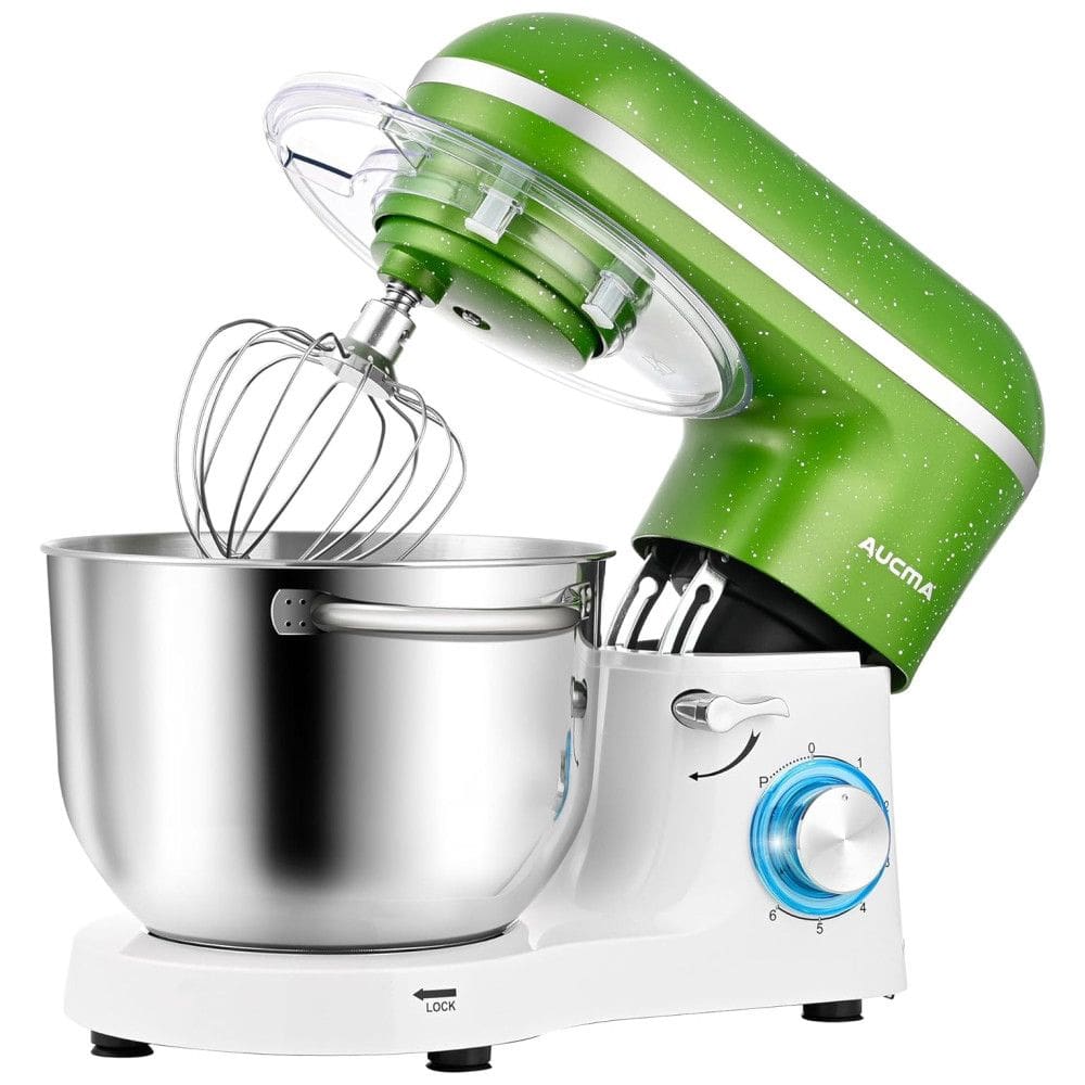 Batedeira Aucma, 6,5Litros 660W 6 Velocidades com Inclinação, Mixer de Alimentos de Cozinha com Gancho de Massa, Batedor de Arame