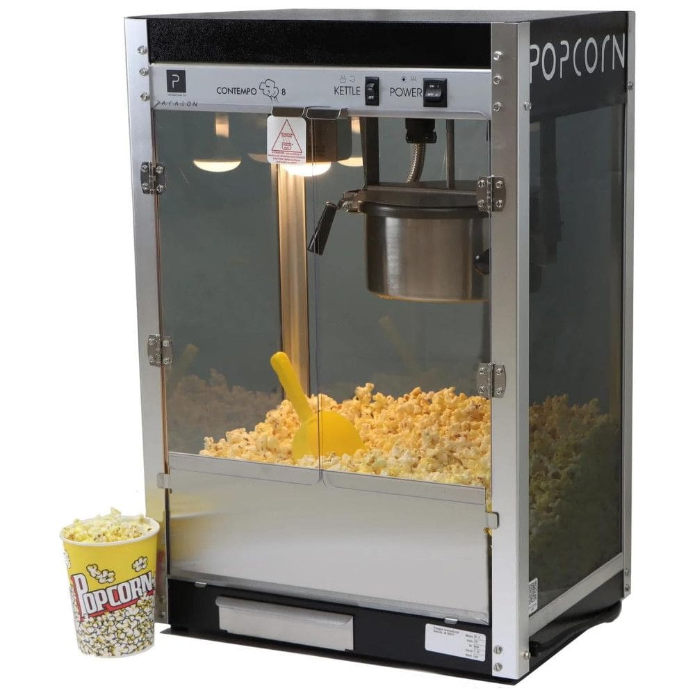 Máquina de Pipoca Paragon Contempo Pop 227 g para Profissionais, Equipamento de Alta Produção de Qualidade Comercial, Preto e