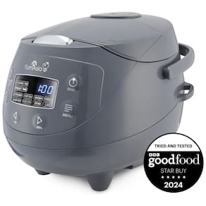 Panela de Arroz Yum Asia Panda Mini com Tigela de Cerâmica Ninja e Lógica Fuzzy Avançada (3,5 xícaras, 0,63L), 4 Funções para Arroz e