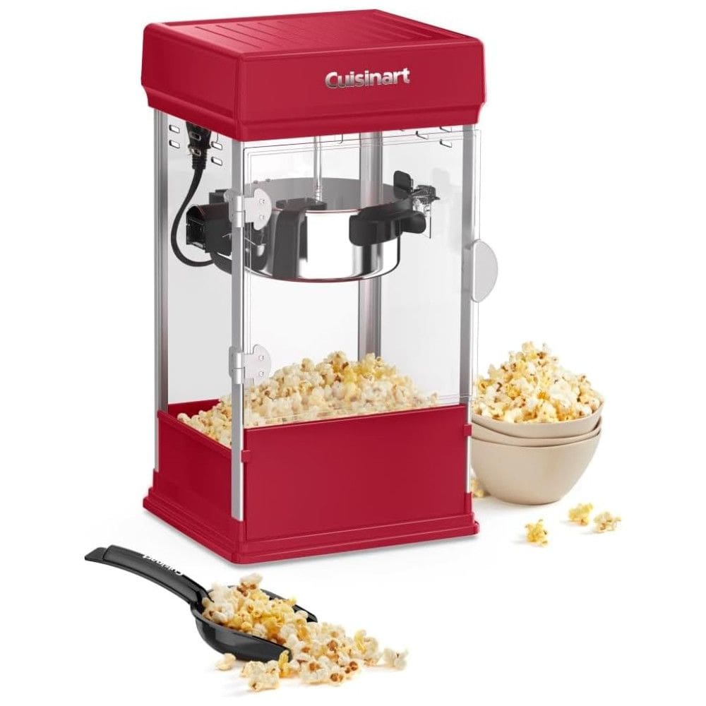 Máquina de Pipoca Cuisinart Estilo Teatro com Capacidade de 4 Litros, Sem Tempo de Aquecimento. Fácil de Servir e Limpar, com Colher de