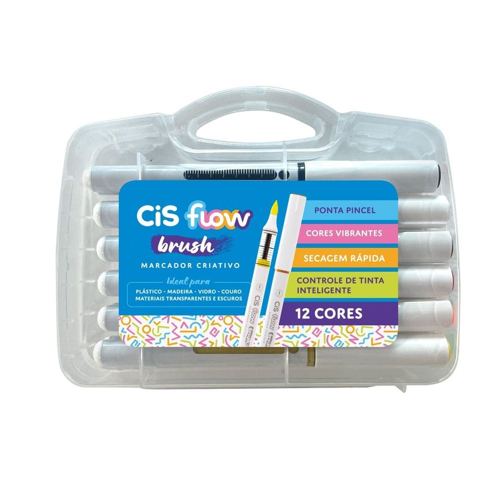 Marcador Criativo Flow Brush Estojo Cis