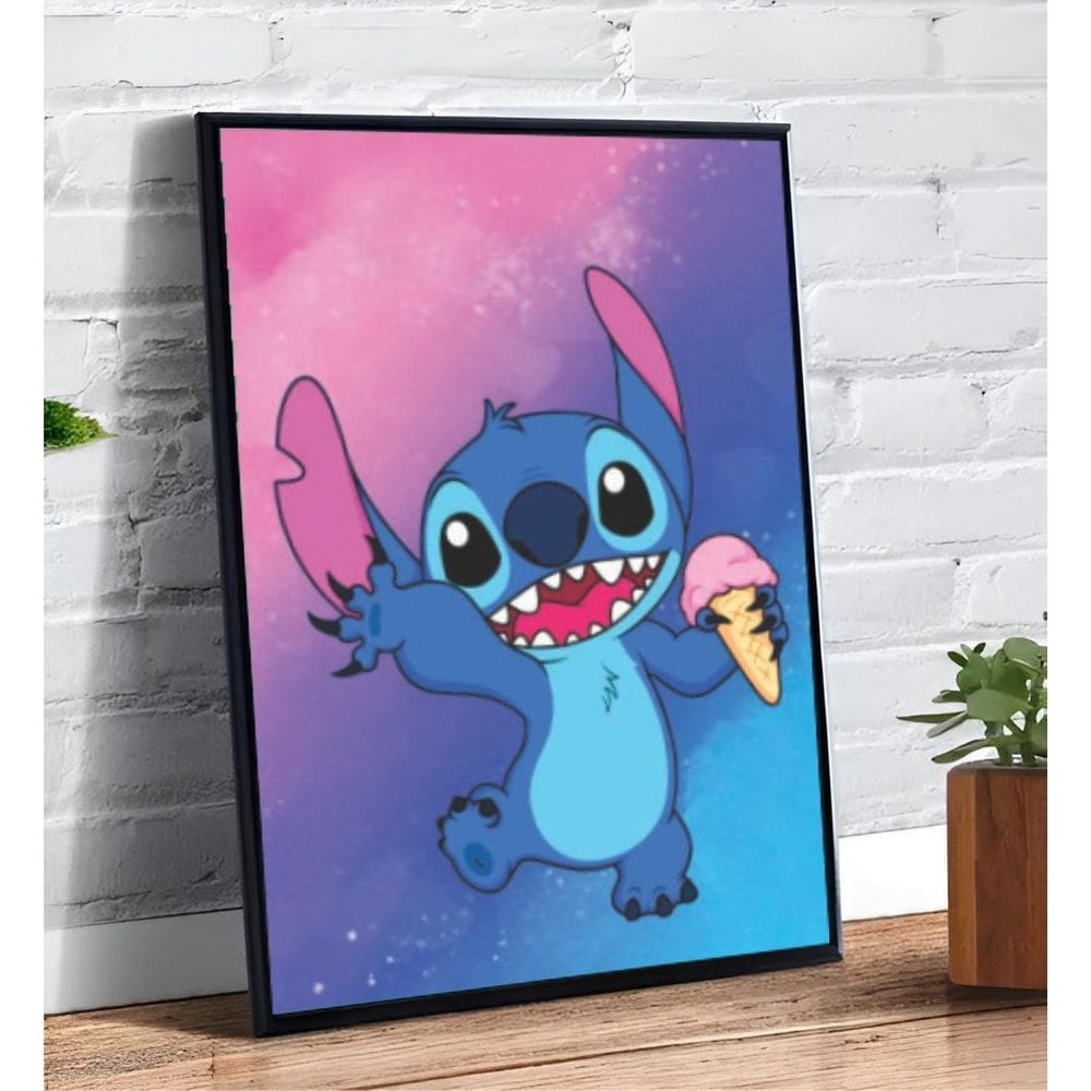 Placa/Quadro Decorativo Stitch Sorvete 40X60Cm Ps 2Mm