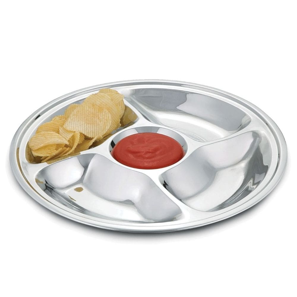 Petisqueira Aço Inox Redonda Prime 5 Compartimentos 35cm - Tuut