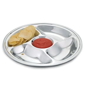 Petisqueira Aço Inox Redonda Prime 5 Compartimentos 35cm - Tuut