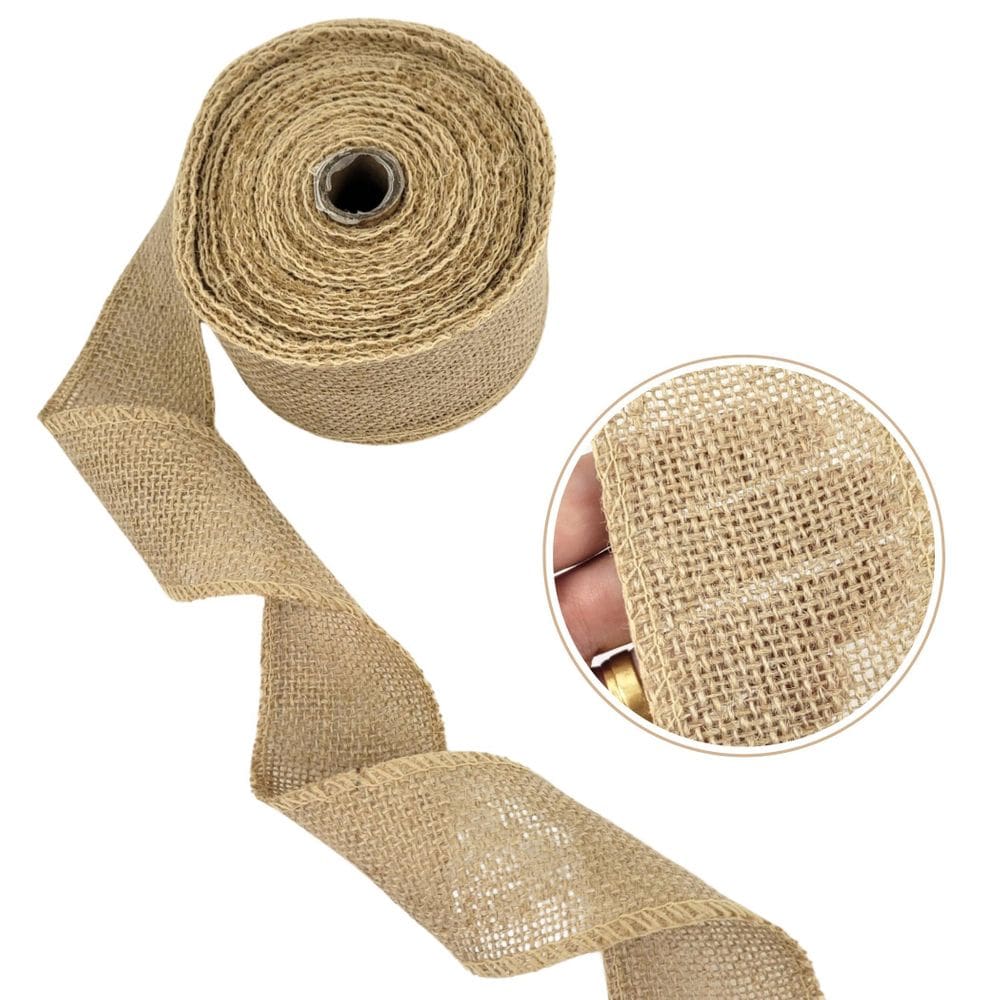 Fita Decorativa Juta Marrom 6Cmx9M Enfeite Páscoa Natal