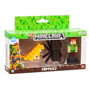 Kit Pack Brinquedo 3 Bonecos Ação Minecraft 3D Colecionáveis