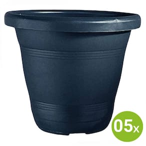 5X Vaso Milano (20x18) Cor Preto RIQUEPLÁS
