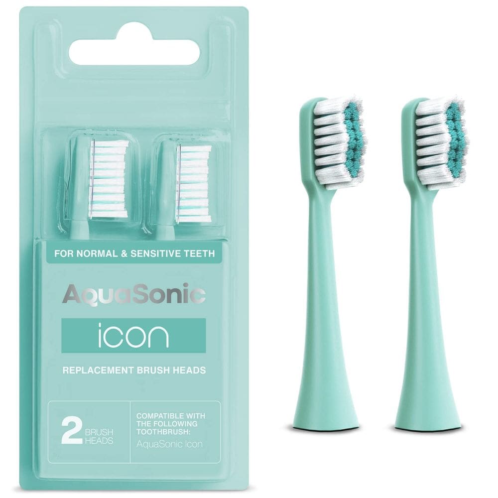Cabeças de escova de reposição Aquasonic Icon Toothbrush, pacote com 2