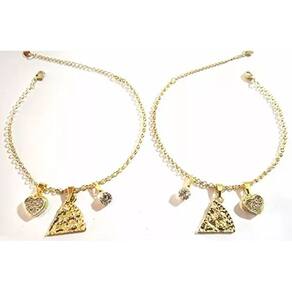 2 Pulseiras Best Friends Amigas Amizade Folheado a Ouro 18k