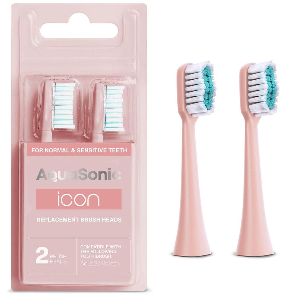 Cabeças de escova de reposição Aquasonic Icon Toothbrush, pacote com 2
