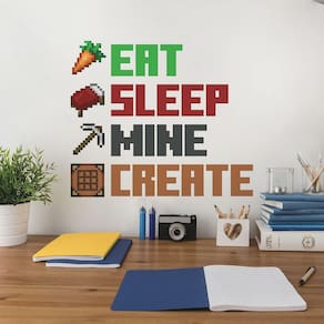 Decalque de parede RoomMates Minecraft Eat Sleep Mine Criar cotação
