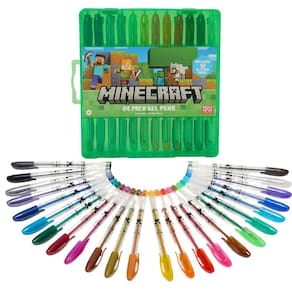 Conjunto de canetas de gel com designs inovadores, pacote Minecraft 24 para crianças