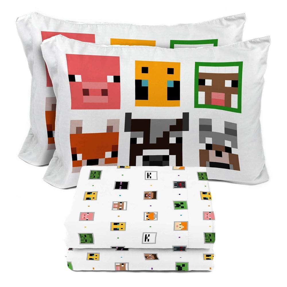 Conjunto de folhas Sunny Side Up Minecraft Creeper & Animals Full
