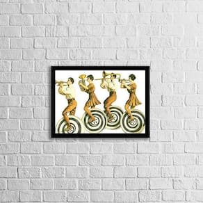 Quadro Decorativo Banda Música Vintage 24X18Cm