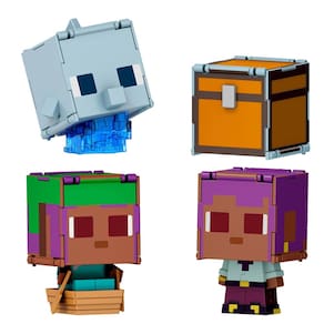 Pacote com 2 bonecos de ação Mattel Minecraft Flippin` Figs