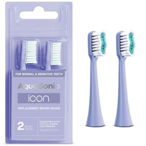 Cabeças de escova de reposição Aquasonic Icon Toothbrush, pacote com 2