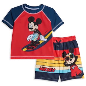 Conjunto de roupa de banho Disney Mickey Mouse Infant Baby-Boys 12M vermelho