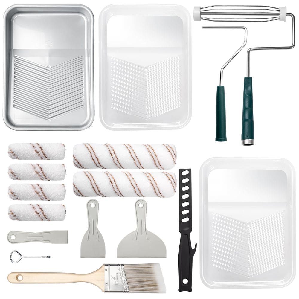 Kit de rolos de pintura Mister Rui, pacote com 18, 49 rolos e pincel