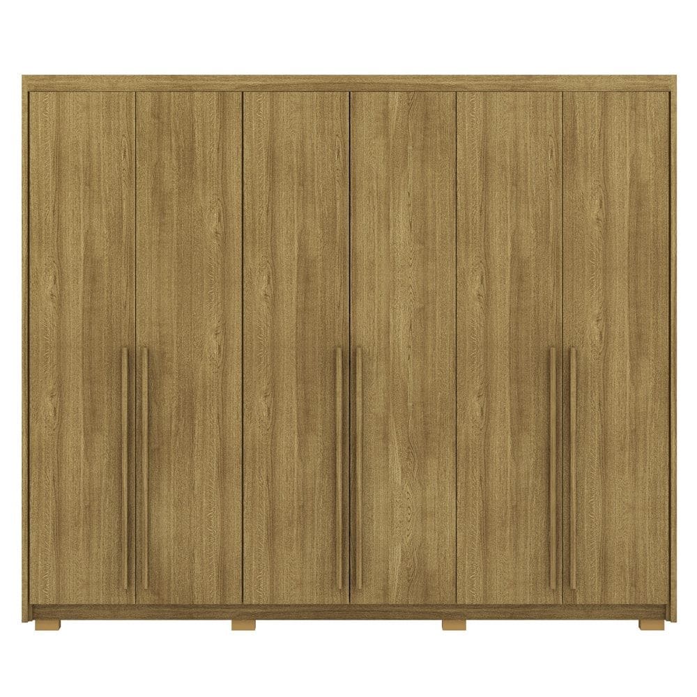 Guarda Roupa Casal 6 Portas 3 Gavetas MDF 275 cm Nature VLR