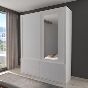 Guarda-Roupa ECO 08 Esp 100% MDF 2 Portas 6 Gav Bom Pastor