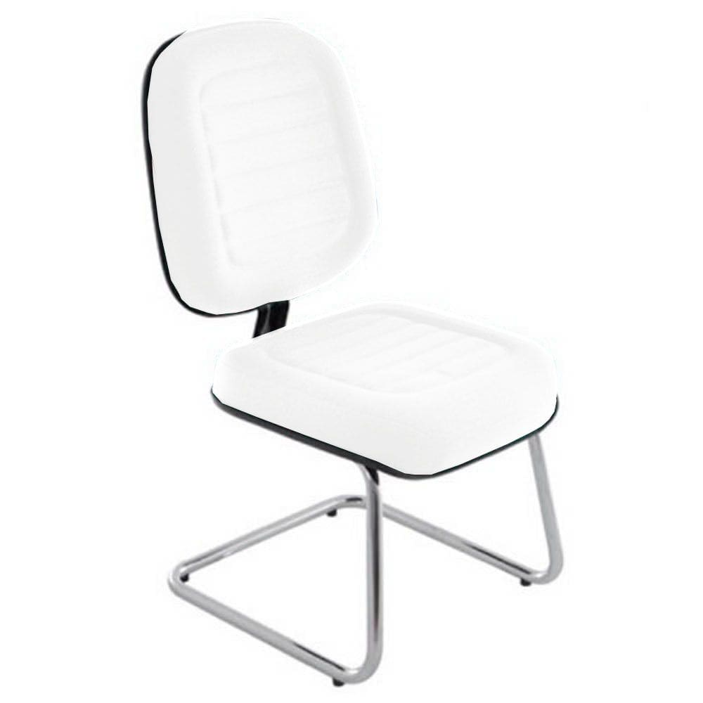 Cadeira Diretor para Escritório Cromada Linha Blenda Branco