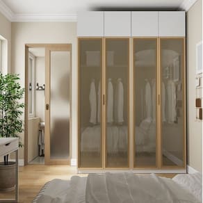 Guarda-roupa Modulado 4 Peças 8 Portas Jade Cabecasa Madeiramadeira Branco/Avelã