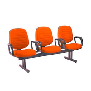 Cadeira em Longarina com 03 lugares Linha Blenda Laranja