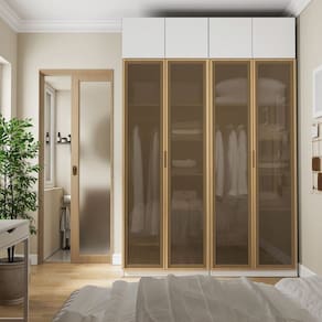 Guarda-roupa Modulado 4 Peças 8 Portas Jade Cabecasa Madeiramadeira Branco/Avelã